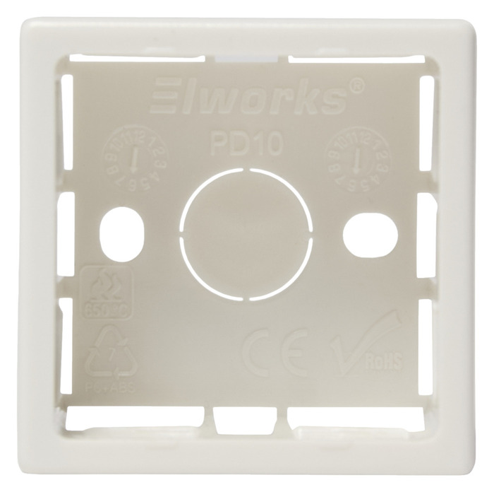 Underlag t/afbryder hvid 1-modul - Elworks